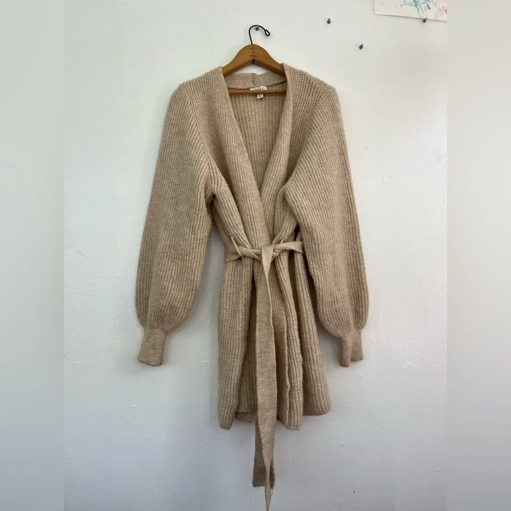 TOPSHOP Stone SWEATER KNIT Belted
BLOUSON SLEEVE Chunky CARDIGAN - Picture 3 of 8